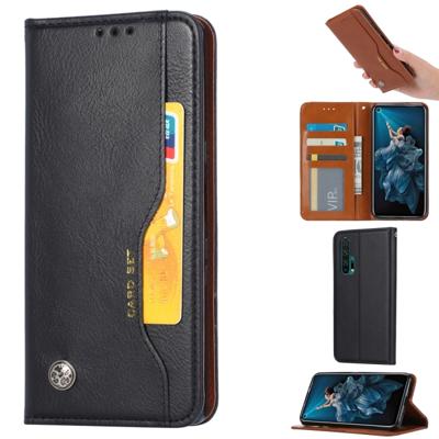 Knead huidtextuur horizontaal Flip lederen case voor Huawei Honor 20 Pro met foto frame & houder & kaartsleuven & portemonnee (zwart)
