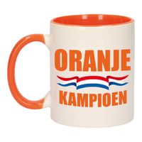 Oranje kampioen mok/ beker oranje wit 300 ml - thumbnail