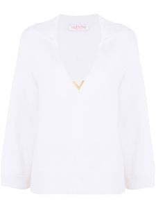 Valentino Garavani pull à détail VGOLD - Blanc