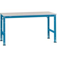 Manuflex AU6089.5007 Werk aanschuiftafel universele standaard met PVC decoplaat, bxdxh = 1750 x 800 x 760-870 mm Stralend blauw (RAL 5007)