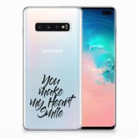 Samsung Galaxy S10 Plus | Siliconen hoesje | met naam Heart Smile