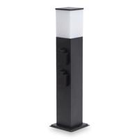 Rustic M Buitenstopcontactpaal 51cm - LED sokkellamp met buitenstopcontact - 4 stopcontacten - IP44 waterdicht - E27 fitting - Zwart - Tuinlantaarn