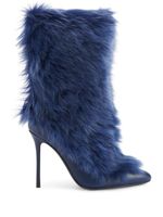 Giuseppe Zanotti bottines Micole 105 mm en peau lainée - Bleu - thumbnail