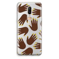 Hands dark: OnePlus 6 Transparant Hoesje