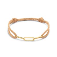 Armband zilver-satijn goudkleurig-caramel 13 - 26 cm