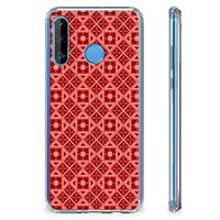 Huawei P30 Lite Doorzichtige Silicone Hoesje Batik Rood