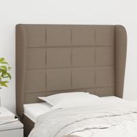 Hoofdbord met randen 83x23x118/128 cm stof taupe