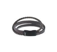 AZE Jewels Armband Iron Three String Brown-on-Black | Maat M