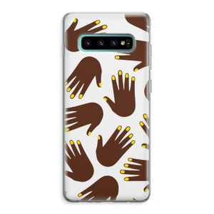 Hands dark: Samsung Galaxy S10 Plus Transparant Hoesje