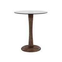 By-Boo Bijzettafel 'Boogie' Mangohout en glas, 60cm, kleur Bruin