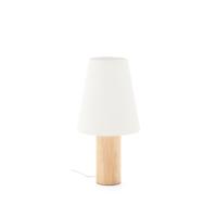Kave Home Tafellamp 'Marga' Rubberhout, 50cm, kleur Naturel