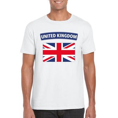 Groot Brittannie supporters t-shirt - met vlag print - wit - voor heren - landen - kleding