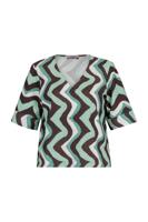Chantou zigzag top - multi color - 13550