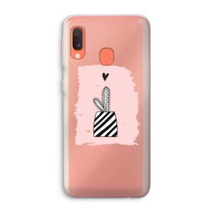 Zwart-wit cactus: Samsung Galaxy A20e Transparant Hoesje