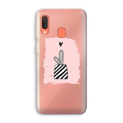Zwart-wit cactus: Samsung Galaxy A20e Transparant Hoesje