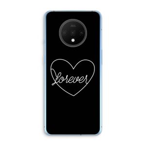 Forever heart black: OnePlus 7T Transparant Hoesje