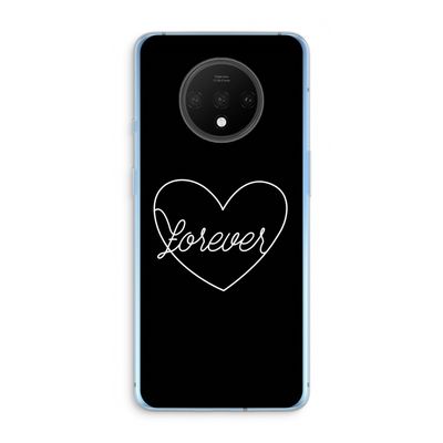 Forever heart black: OnePlus 7T Transparant Hoesje