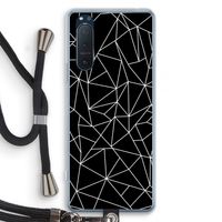 Geometrische lijnen wit: Sony Xperia 5 II Transparant Hoesje met koord