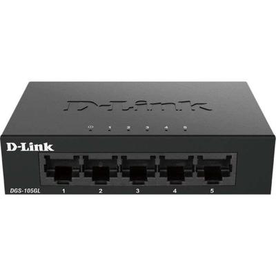 Gigabit switch met 5 poorten - Metalen, plastic connectoren - DLINK