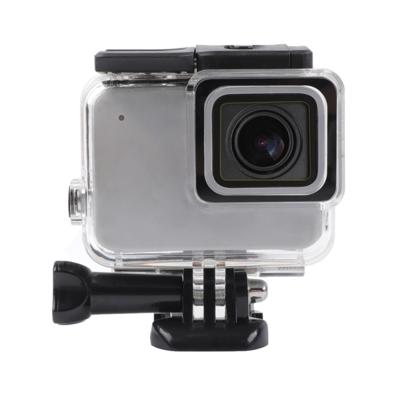 Voor GoPro HERO7 wit/Silver skelet behuizing zijkant holle beschermhoes met gesp Basic Mount & schroef (transparant)