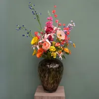 Zijden Veldboeket Bont Gekleurd