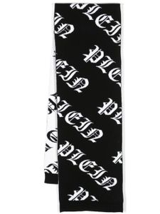 Philipp Plein Gothic Plein intarsia-knit scarf - Noir