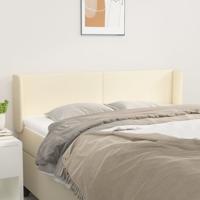 Hoofdbord met randen 147x16x78/88 cm kunstleer crèmekleurig