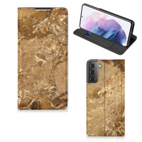 Samsung Galaxy S21 Plus Standcase Marmer Creme - thumbnail