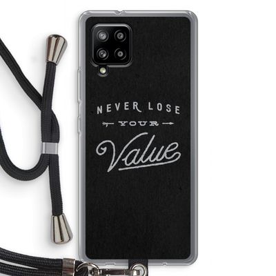 Never lose your value: Samsung Galaxy A42 5G Transparant Hoesje met koord