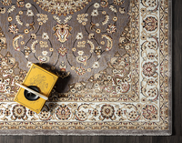 Laagpolig Vloerkleed Perzisch Motief Grijs-120 x 170 cm