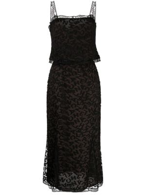 CHANEL Pre-Owned ensemble haut-jupe en dentelle (1998) - Marron
