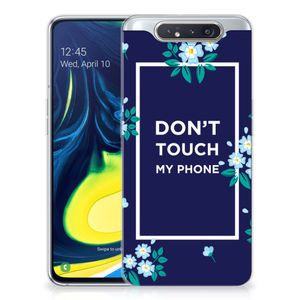 Samsung Galaxy A80 Silicone-hoesje Flowers Blue DTMP