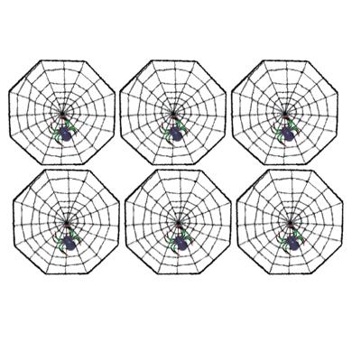 Decoratie Spinnenwebben - 6x - 37 x 37 cm - Halloween thema versieringen met spin - horror sfeer