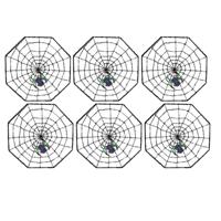 Decoratie Spinnenwebben - 6x - 37 x 37 cm - Halloween thema versieringen met spin - horror sfeer