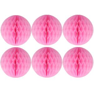 Papieren kerstballen - 6x - roze - 10 cm - kerstversiering