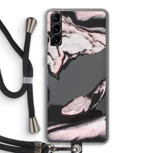 Roze stroom: Samsung Galaxy S21 Plus Transparant Hoesje met koord