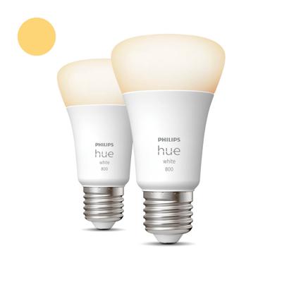 Philips Hue - E27 - 9W - White set van 2 - 929001821623