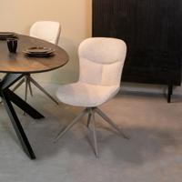 LABEL51 Eetkamerstoel Thorben - Naturel - Canyon - Taupe Frame LABEL51 Eetkamerstoel Thorben - Naturel - Canyon - Taupe Frame