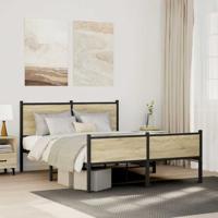 Bedframe zonder matras metaal sonoma eikenkleurig 140x190 cm