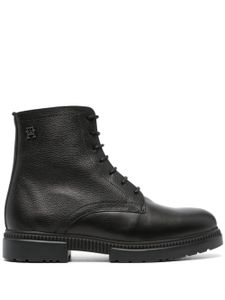 Tommy Hilfiger bottines en cuir à lacets - Noir