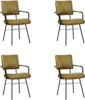 Set van 4 Leren eetkamerstoelen Solid - Met armleuning - Echt leer, Industrieel, Comfortabel en kies uit meer dan 150+ kleuren - Ontdek de Vele Leersoorten en Kleuren bij ShopX