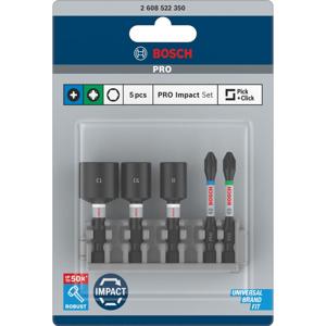 Bosch Professional PRO Impact Dopsleutel-& bitset 5-delig - 2608522350