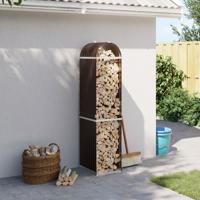 VidaXL Haardhoutopslag 40x45x170 cm gegalvaniseerd staal bruin