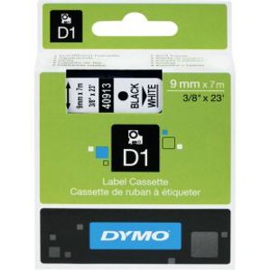 Dymo Tape D1 9mm x 7m Black/White Dymotype: 40913 (eigen voorraad)