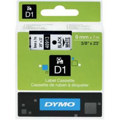 Dymo Tape D1 9mm x 7m Black/White Dymotype: 40913 (eigen voorraad)