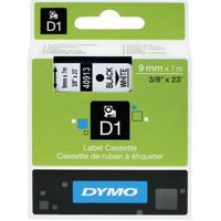 Dymo Tape D1 9mm x 7m Black/White Dymotype: 40913 (eigen voorraad) - thumbnail