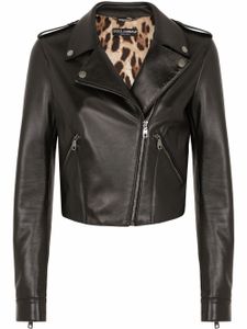 Dolce & Gabbana veste de moto en cuir - Noir