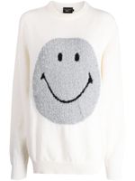 Joshua Sanders pull nervuré à motif Smiley - Blanc