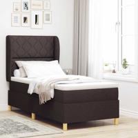 Boxspringbed met Matras Donkergrijs 90x190 cm Donkerbruin