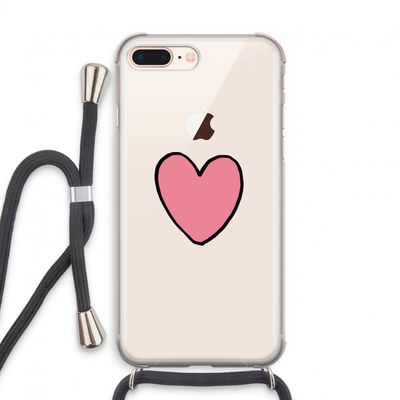 Hartje: iPhone 8 Plus Transparant Hoesje met koord